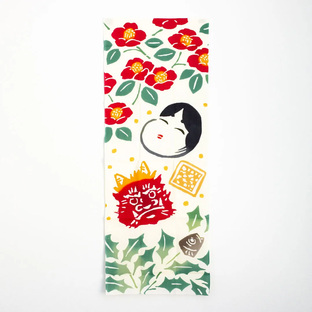 注染手ぬぐい「節分福椿」 / かまわぬ 春