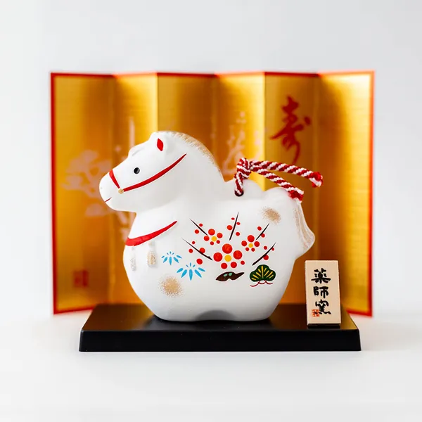 錦彩招福寿々午（土鈴･大）/ 薬師窯