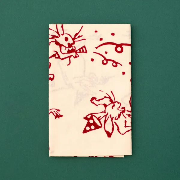 注染手ぬぐい「クリスマスの宴 赤」 / かまわぬ