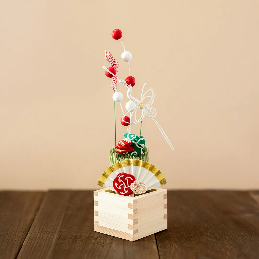 【メイちゃん】お正月飾り 福合わせ豆枡飾り 獅子舞 / お正月 / かまわぬ｜暦生活｜日本の季節を