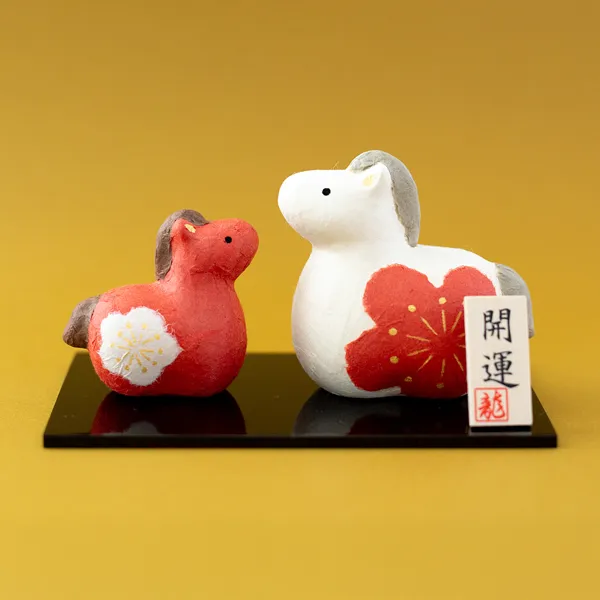 ちぎり和紙 紅白親子 福丸午