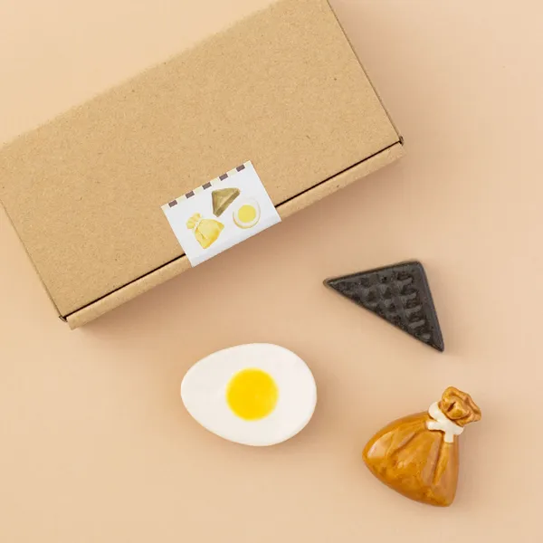 おでんの箸置きセット / 餅きんちゃく・こんにゃく・煮卵