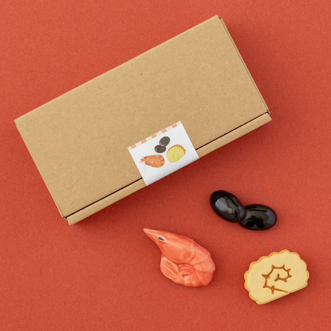 おせちの箸置きセット / エビ・黒豆・伊達巻