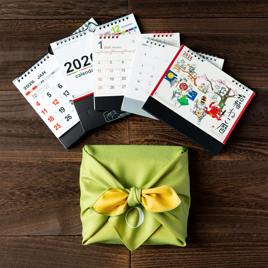 【2026年】福暦 卓上カレンダー5種セット お月くん風呂敷付き