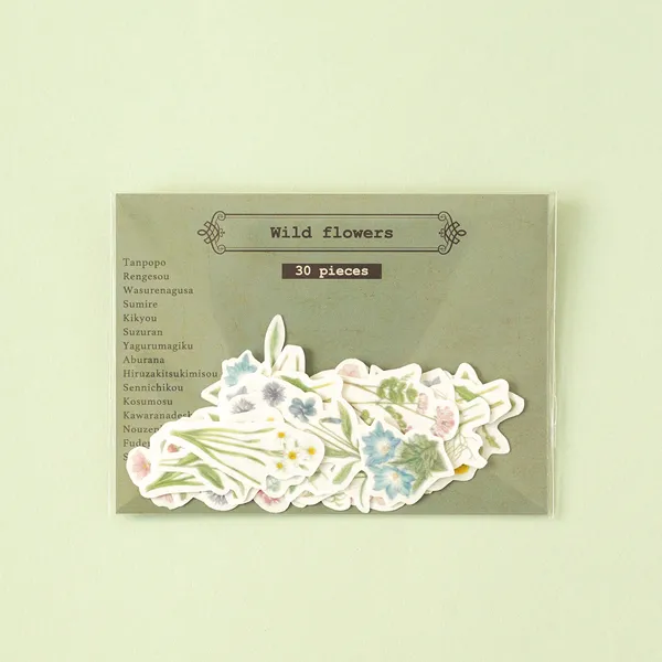 野の花のフレークシール