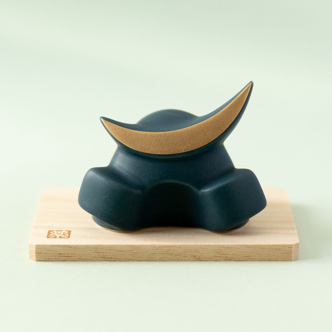 釉彩兜 マットブルー / 端午の節句 飾り