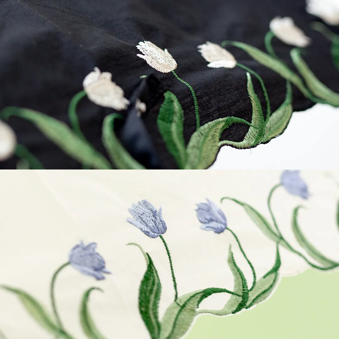 チューリップの刺繍