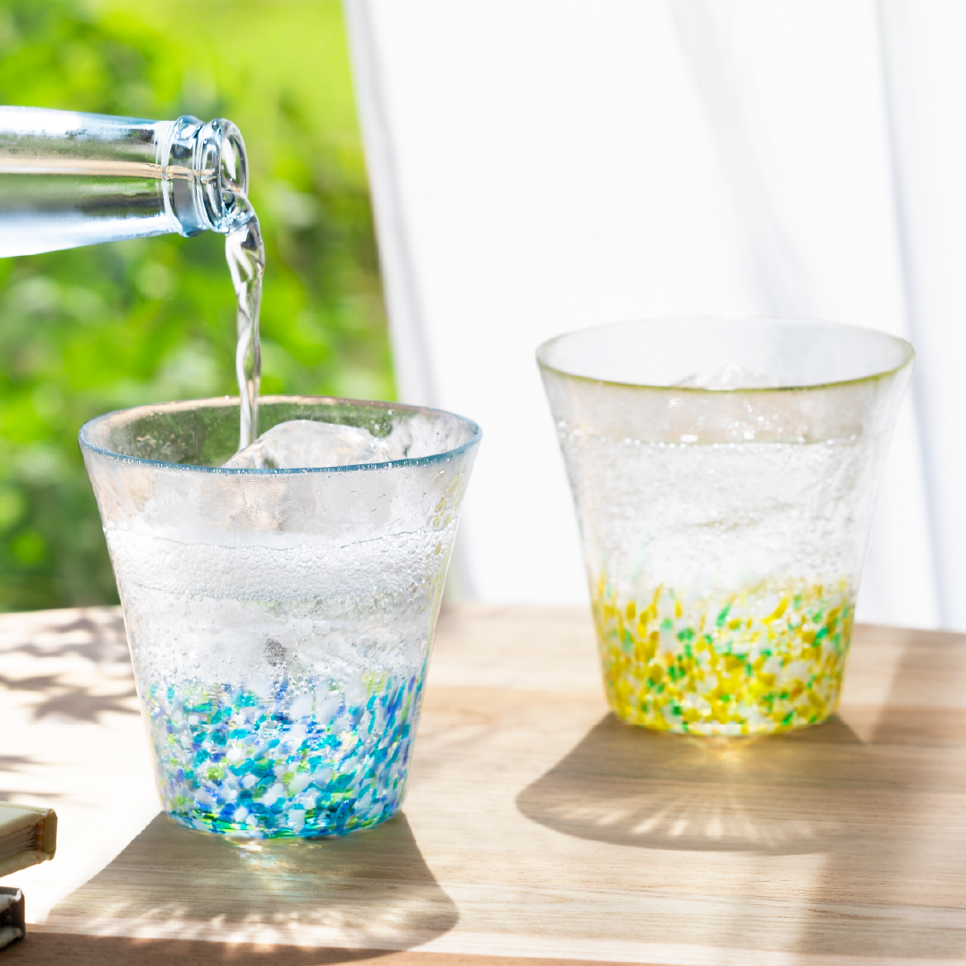 津軽びいどろ にほんの色ふうけい グラスペア 夏の花